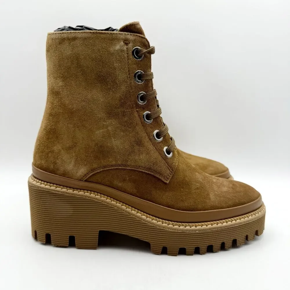 La Canadienne Womens Padma Boots EU 35 US 5 Brown Suede Lug Sole NIB